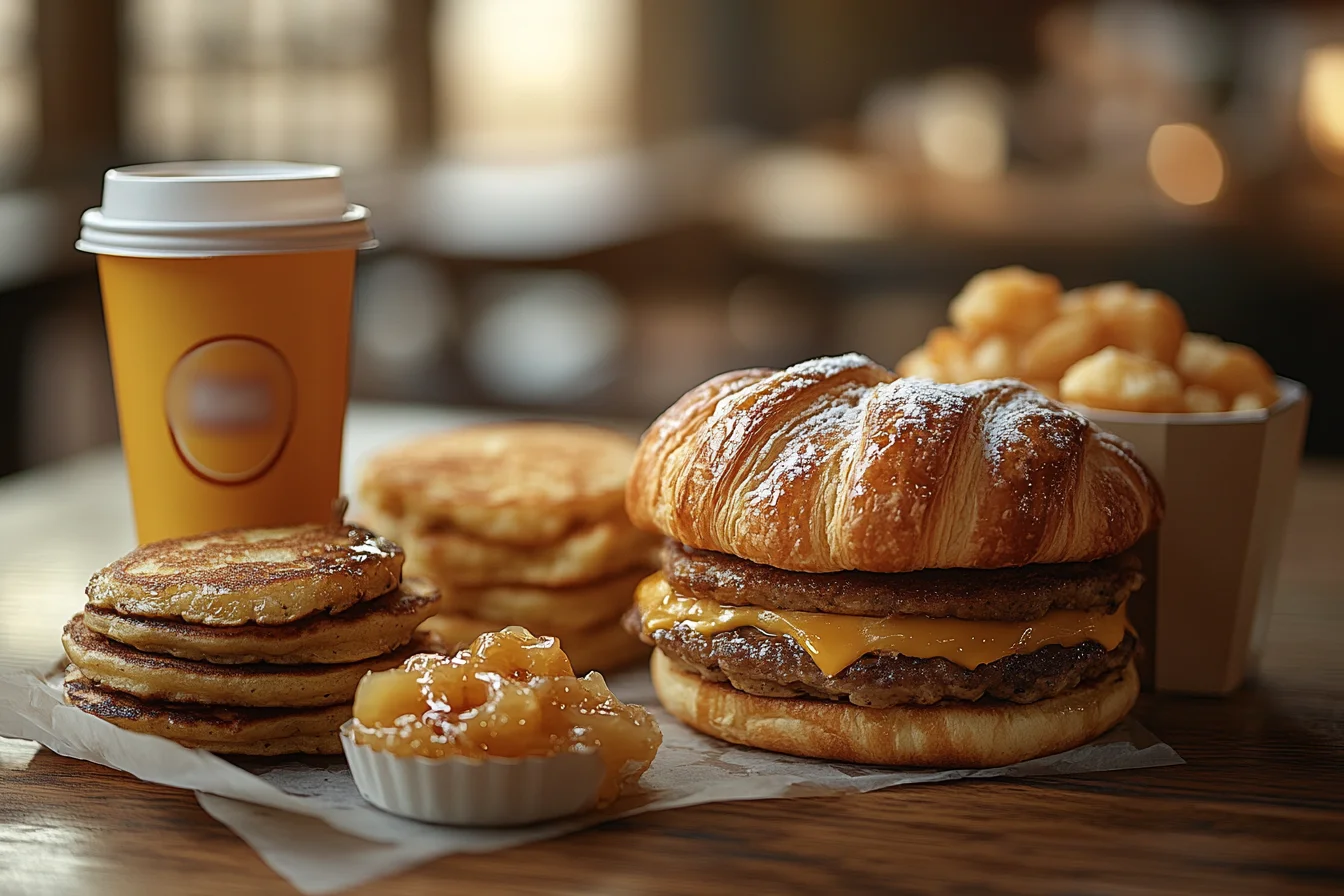 A table with various Burger King breakfast items