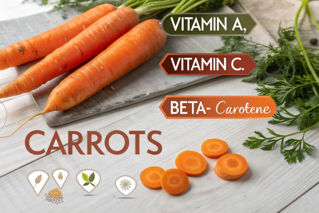 A chart showcasing the nutrients in carrots