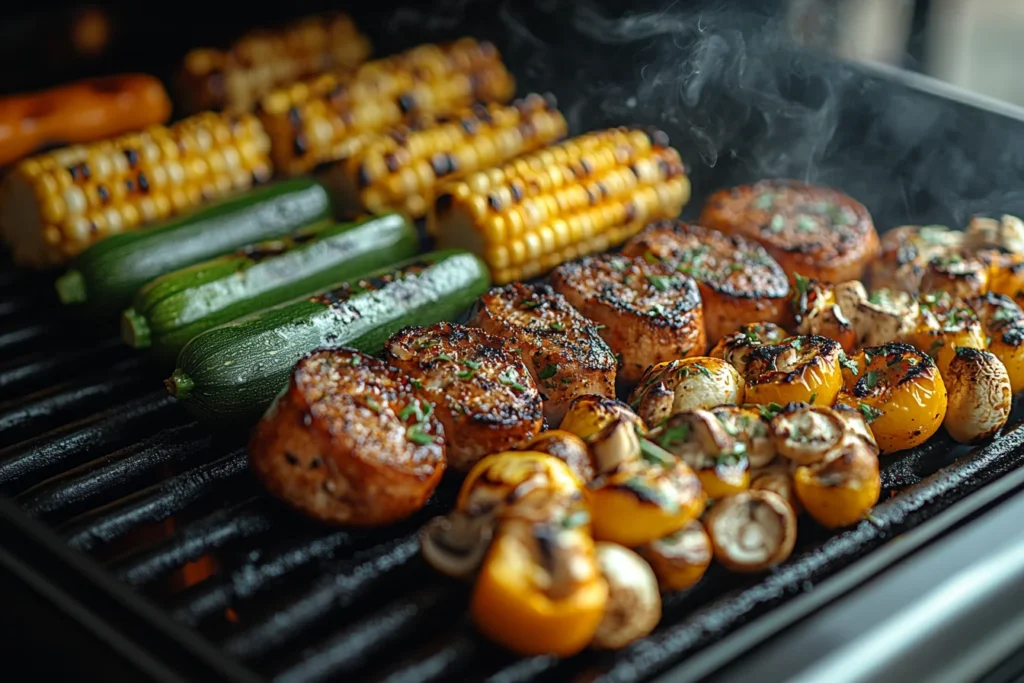 Smoked vegetables on a Traeger grill