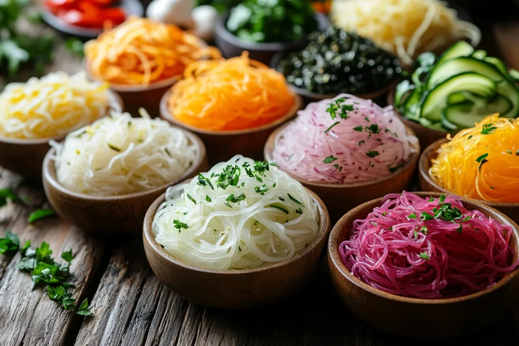 Different types of keto-friendly noodles