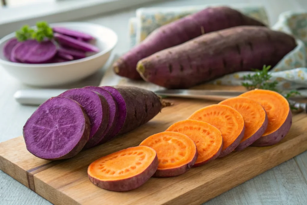 A comparison of purple and orange sweet potatoes