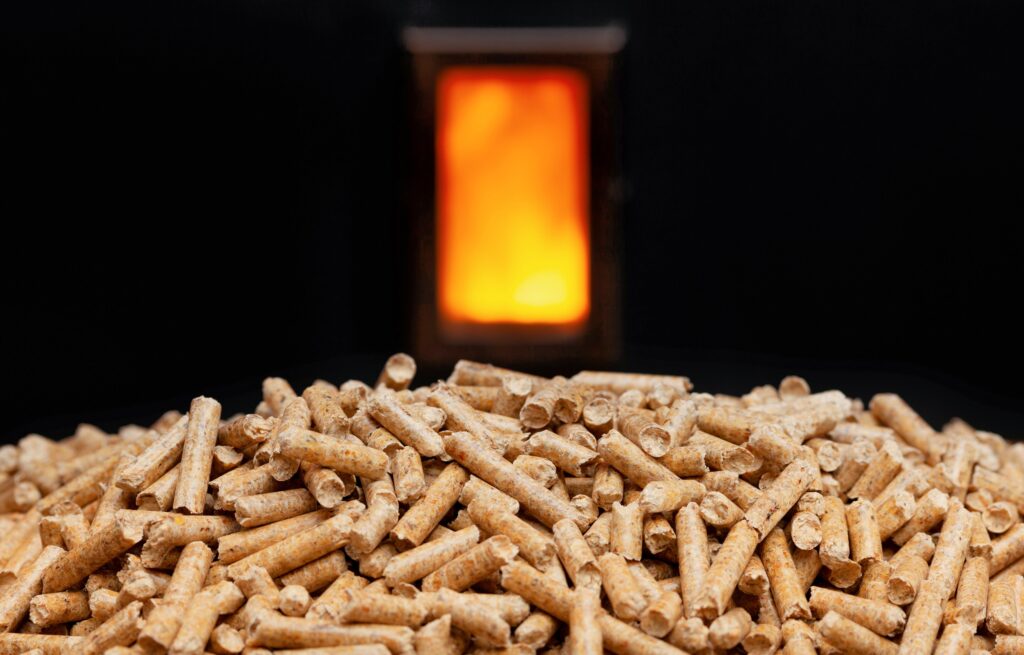 premium hardwood pellets next to a clean Traeger grill