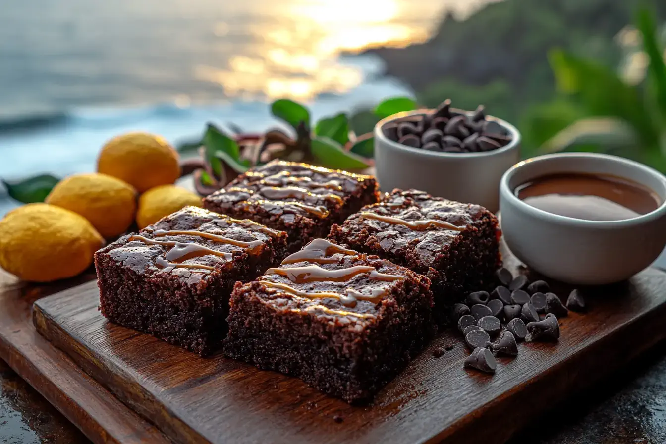 Decadent caramel brownies with a gooey caramel swirl.